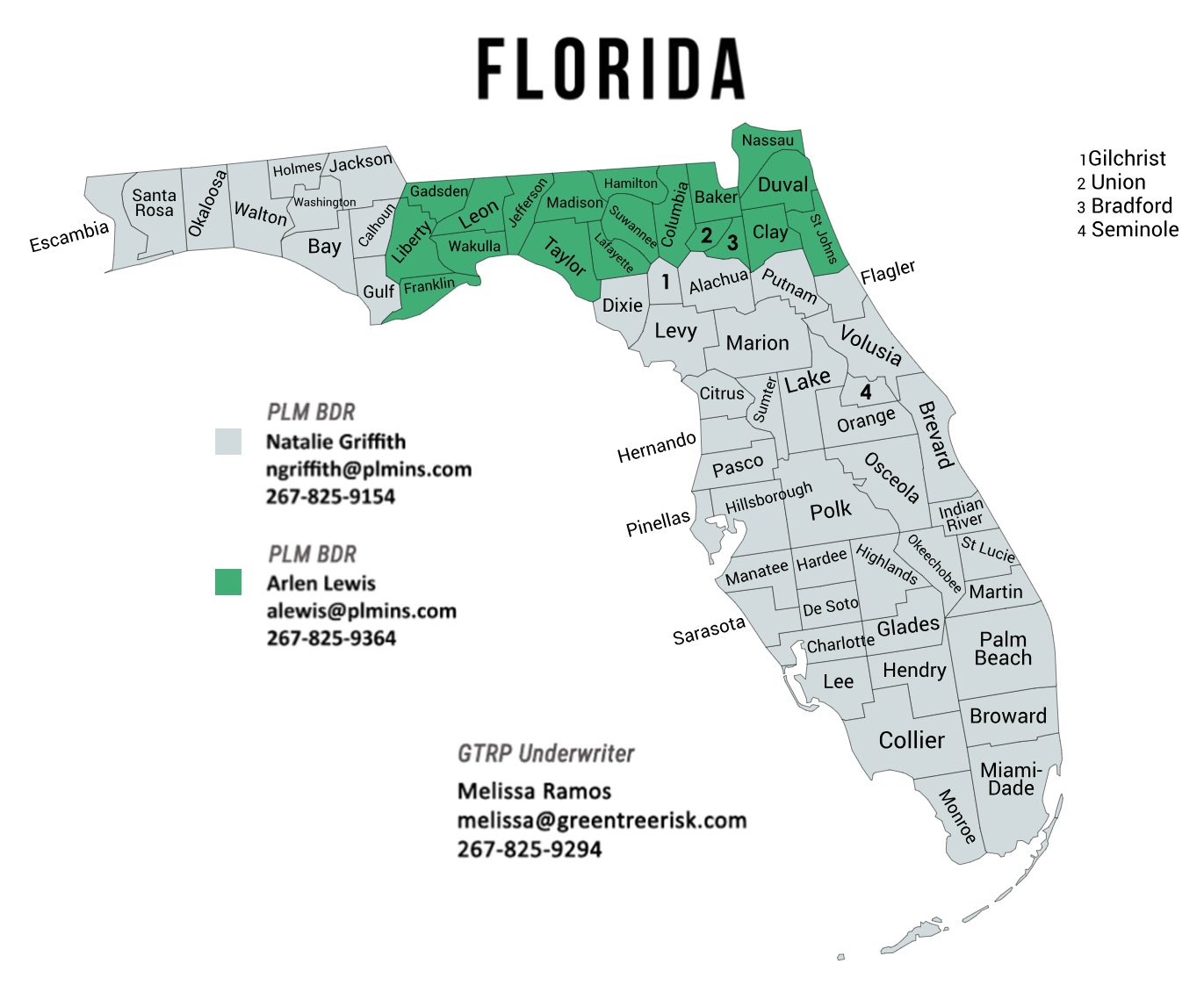GTRP Florida BDR Map